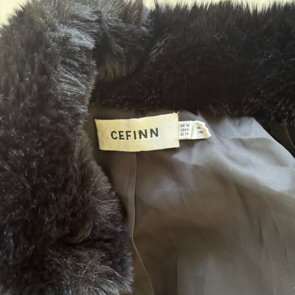 Cefinn Black Faux Fur Teddy Bear Coat - Size 16UK/12US - Picture 9 of 15